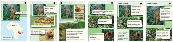 Goodall-graphic-novel-1 Six pages from the Readtopia Bodies that Work graphic novel about Africa.