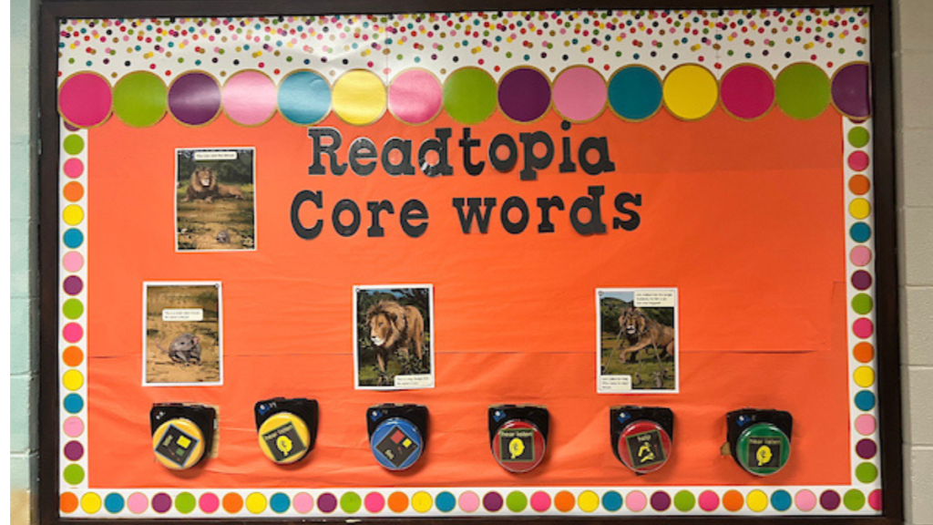 Readtopia Core Words bulletin board