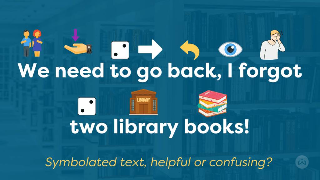 Confusing to use symbolated text An example of how symbolated text can be confusing