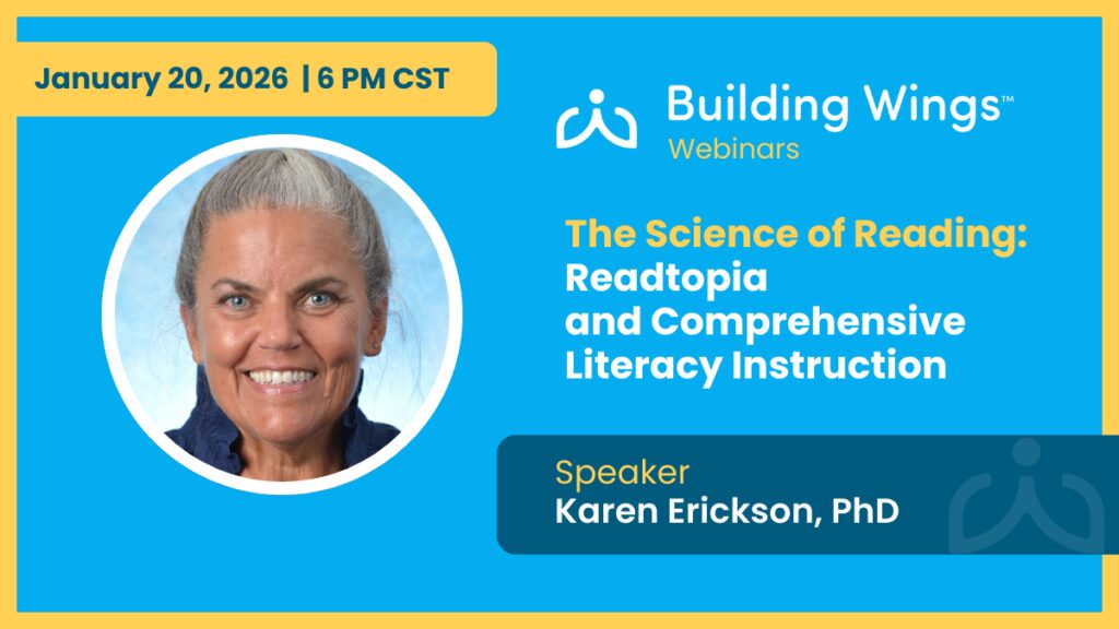 Blue background, woman smiling, silver hair, text reads "The Science of Reading, Readtopia and Comprehensive Literacy Instruction by Dr. Karen Erickson" On January 20th at 6pm