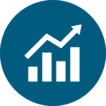 Upward trending bar chart with arrow representing measurable literacy growth and IEP goal progress Upward trending bar chart with arrow representing measurable literacy growth and IEP goal progress