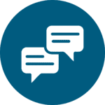 Speech bubble icons representing independent communication and expressive language development Speech bubble icons representing independent communication and expressive language development